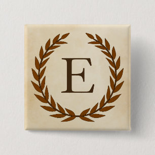 Laurel Wand on Parchment Monogram Initial E Knapp