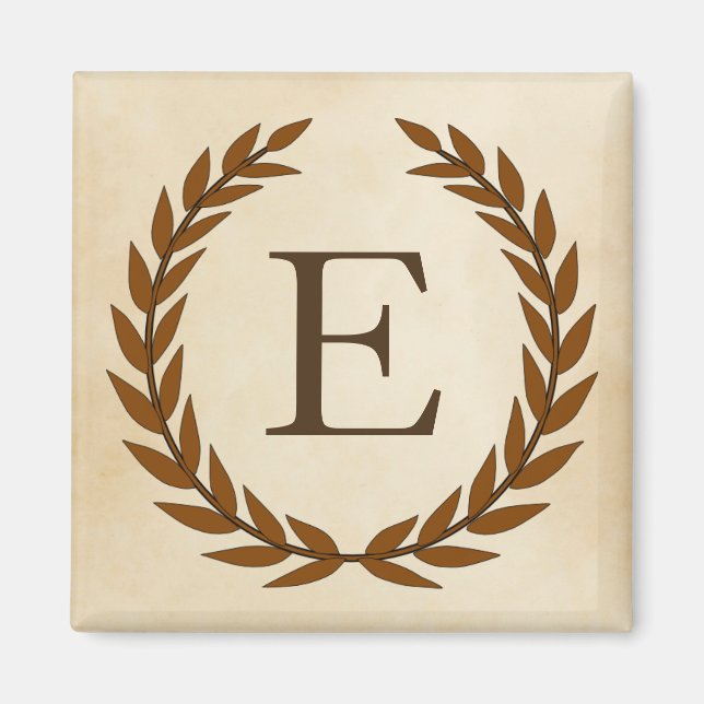 Laurel Wand on Parchment Monogram Initial E Magnet (Framsidan)