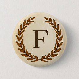 Laurel Wand on Parchment Monogram Initial F Knapp