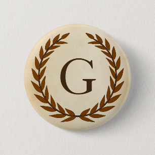 Laurel Wand on Parchment Monogram Initial G Knapp