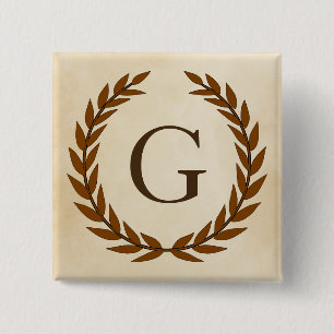 Laurel Wand on Parchment Monogram Initial G Knapp