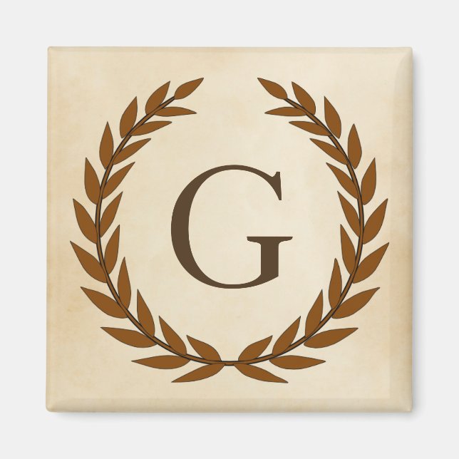 Laurel Wand on Parchment Monogram Initial G Magnet (Framsidan)