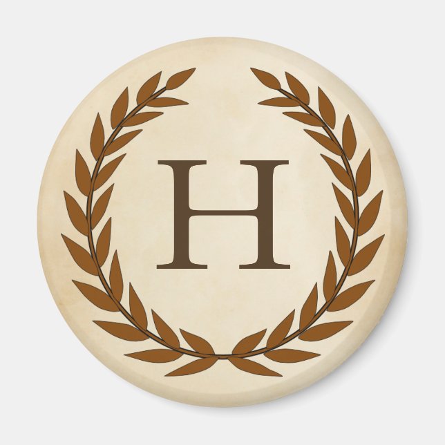 Laurel Wand on Parchment Monogram Initial H Magnet (Framsidan)