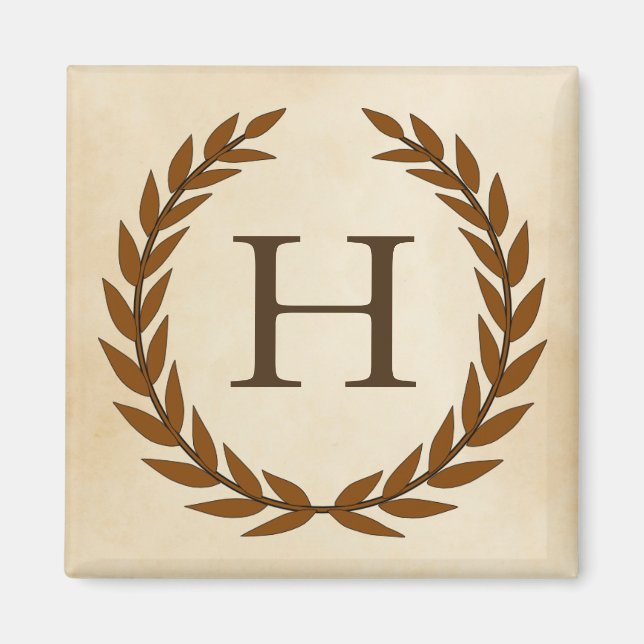 Laurel Wand on Parchment Monogram Initial H Magnet (Framsidan)