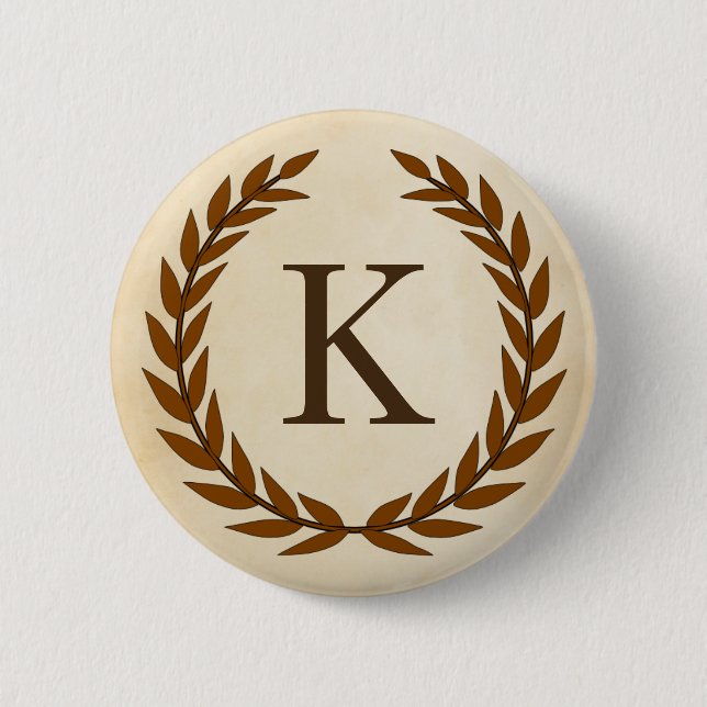 Laurel Wand on Parchment Monogram Initial K Knapp (Framsida)