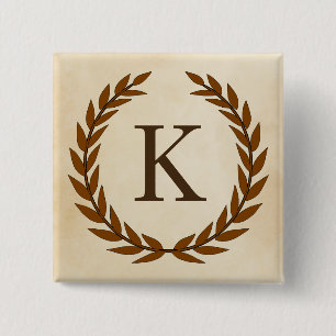 Laurel Wand on Parchment Monogram Initial K Knapp