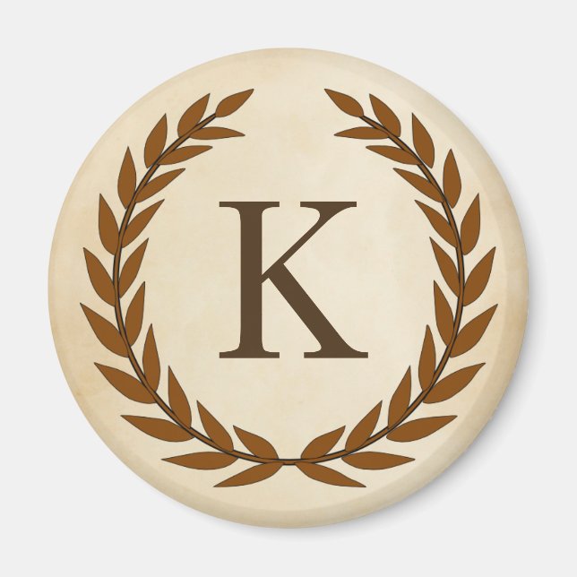Laurel Wand on Parchment Monogram Initial K Magnet (Framsidan)