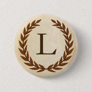 Laurel Wand on Parchment Monogram Initial L Knapp