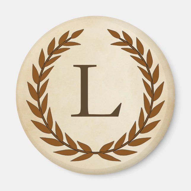 Laurel Wand on Parchment Monogram Initial L Magnet (Framsidan)