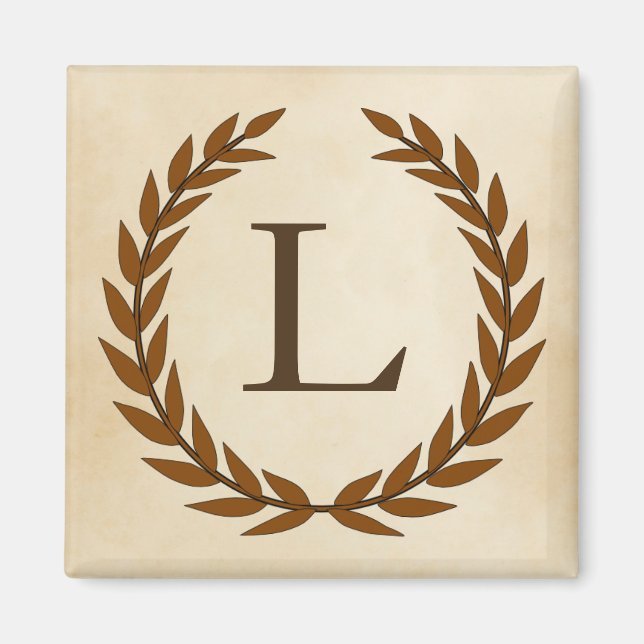 Laurel Wand on Parchment Monogram Initial L Magnet (Framsidan)