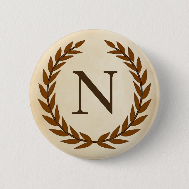 Laurel Wand on Parchment Monogram Initial N Knapp (Framsida)