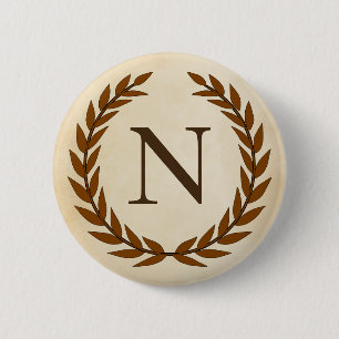 Laurel Wand on Parchment Monogram Initial N Knapp