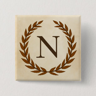 Laurel Wand on Parchment Monogram Initial N Knapp