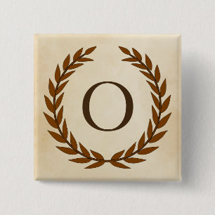 Laurel Wand on Parchment Monogram Initial O Knapp