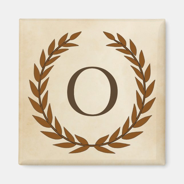 Laurel Wand on Parchment Monogram Initial O Magnet (Framsidan)