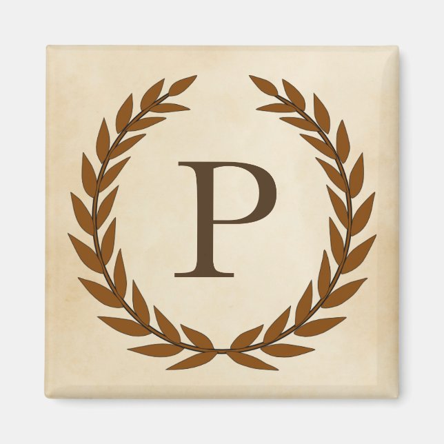 Laurel Wand on Parchment Monogram Initial P Magnet (Framsidan)