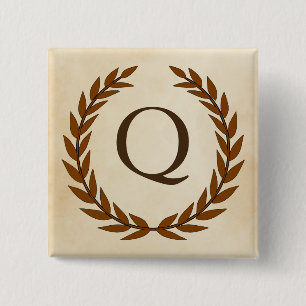 Laurel Wand on Parchment Monogram Initial Q Knapp