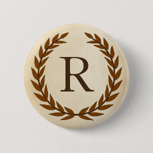 Laurel Wand on Parchment Monogram Initial R Knapp