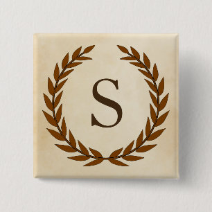 Laurel Wand on Parchment Monogram Initial S Knapp