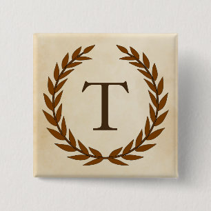 Laurel Wand on Parchment Monogram Initial T Knapp