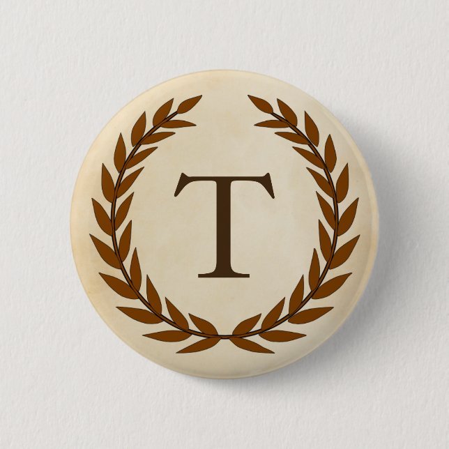 Laurel Wand on Parchment Monogram Initial T Knapp (Framsida)