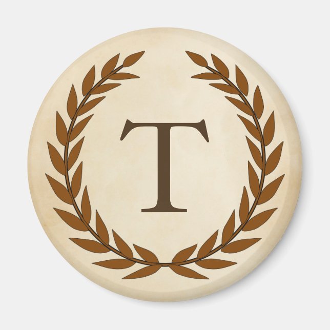 Laurel Wand on Parchment Monogram Initial T Magnet (Framsidan)