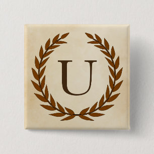Laurel Wand on Parchment Monogram Initial U Knapp