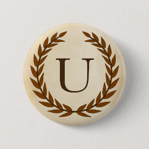 Laurel Wand on Parchment Monogram Initial U Knapp