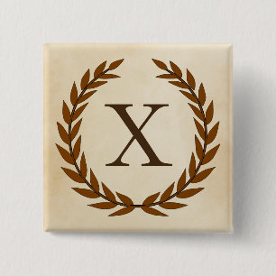 Laurel Wand on Parchment Monogram Initial X Knapp