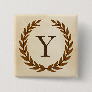 Laurel Wand on Parchment Monogram Initial Y Knapp