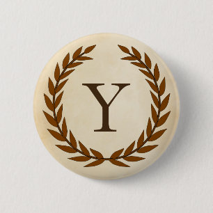 Laurel Wand on Parchment Monogram Initial Y Knapp
