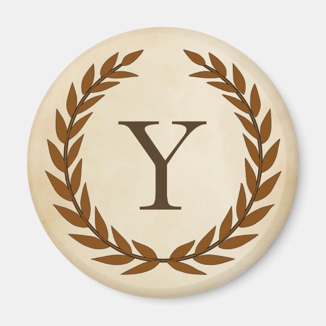 Laurel Wand on Parchment Monogram Initial Y Magnet (Framsidan)