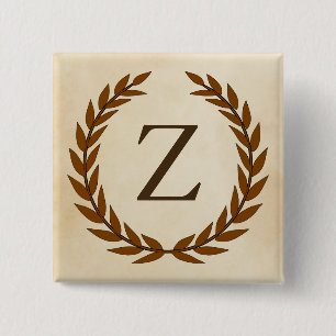 Laurel Wand on Parchment Monogram Initial Z Knapp
