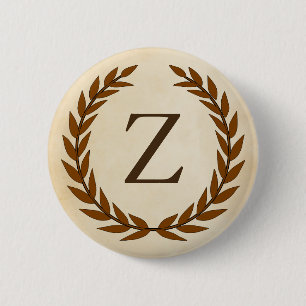 Laurel Wand on Parchment Monogram Initial Z Knapp