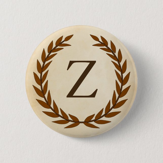 Laurel Wand on Parchment Monogram Initial Z Knapp (Framsida)