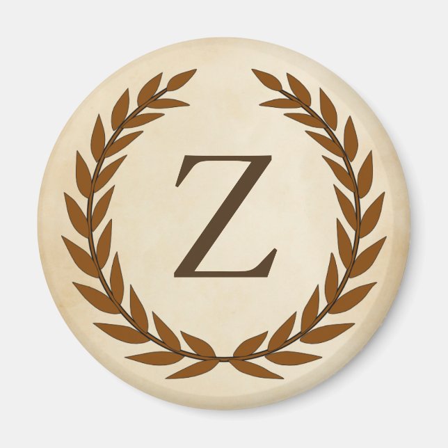 Laurel Wand on Parchment Monogram Initial Z Magnet (Framsidan)