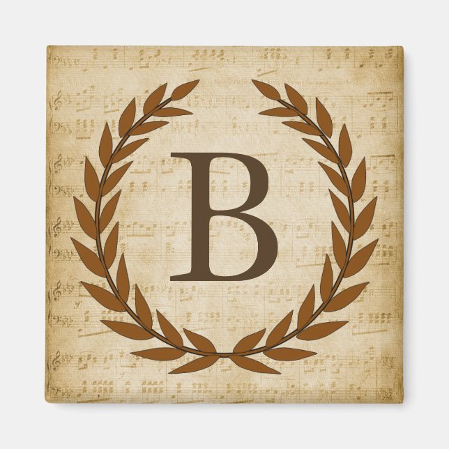 Laurel Wandan Lakan Music Monogram Initial B Magnet (Framsidan)