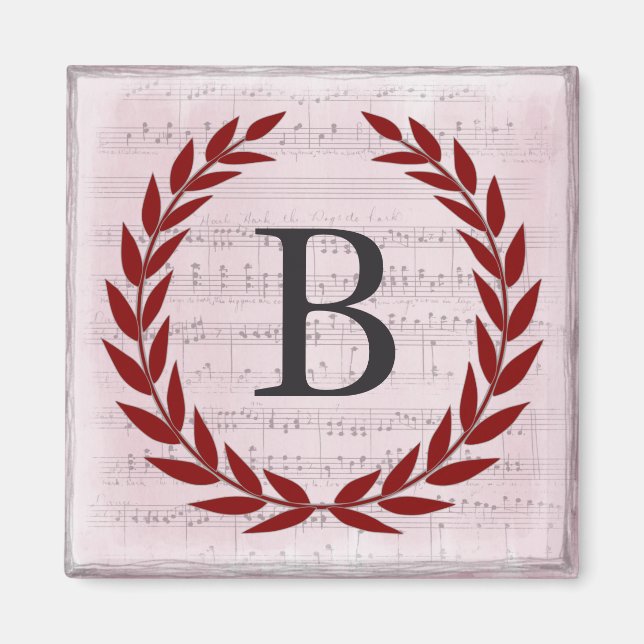 Laurel Wandan Lakan Music Monogram Initial B Magnet (Framsidan)