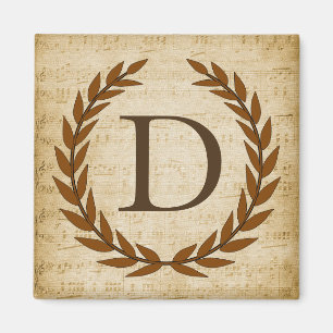 Laurel Wandan Lakan Music Monogram Initial D Magnet
