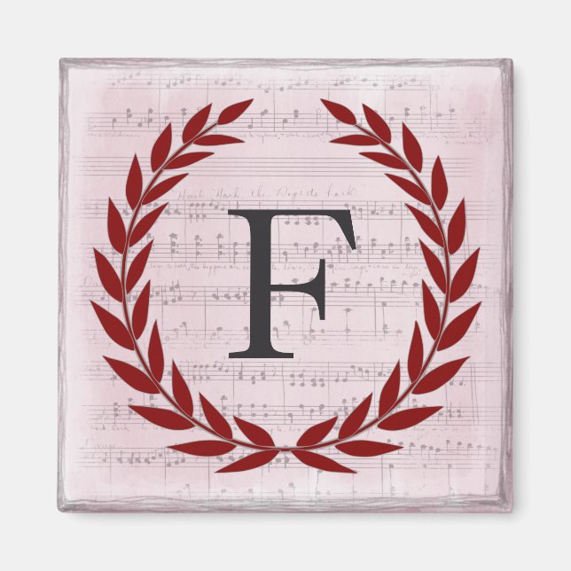 Laurel Wandan Lakan Music Monogram Initial F Magnet (Framsidan)