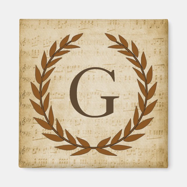 Laurel Wandan Lakan Music Monogram Initial G Magnet (Framsidan)