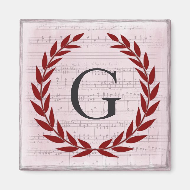 Laurel Wandan Lakan Music Monogram Initial G Magnet (Framsidan)