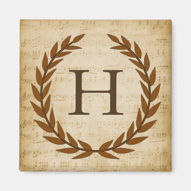 Laurel Wandan Lakan Music Monogram Initial H Magnet (Framsidan)