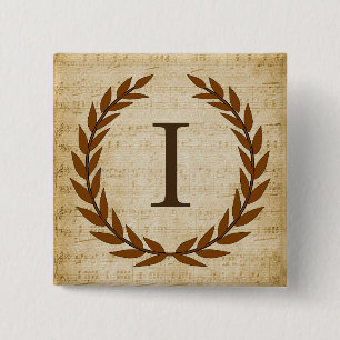Laurel Wandan Lakan Music Monogram Initial I Knapp