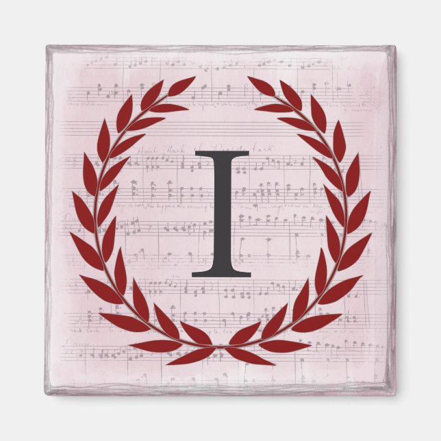 Laurel Wandan Lakan Music Monogram Initial I Magnet (Framsidan)