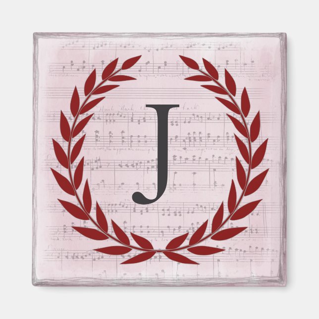 Laurel Wandan Lakan Music Monogram Initial J Magnet (Framsidan)