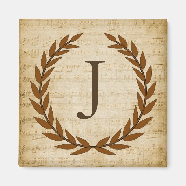 Laurel Wandan Lakan Music Monogram Initial J Magnet (Framsidan)