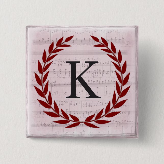 Laurel Wandan Lakan Music Monogram Initial K Knapp (Framsida)