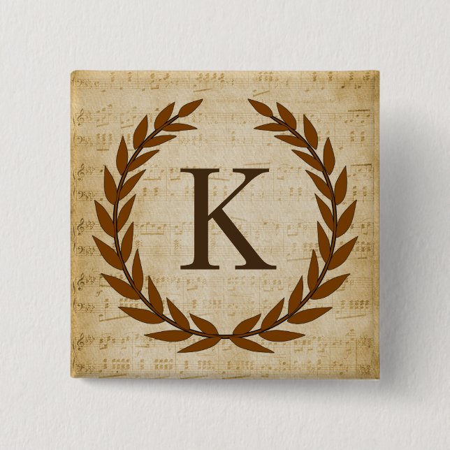 Laurel Wandan Lakan Music Monogram Initial K Knapp (Framsida)