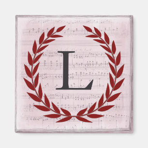 Laurel Wandan Lakan Music Monogram Initial L Magnet